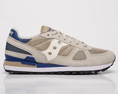 Мужские и женские бежевые белые повседневные туфли унисекс Saucony Shadow Original