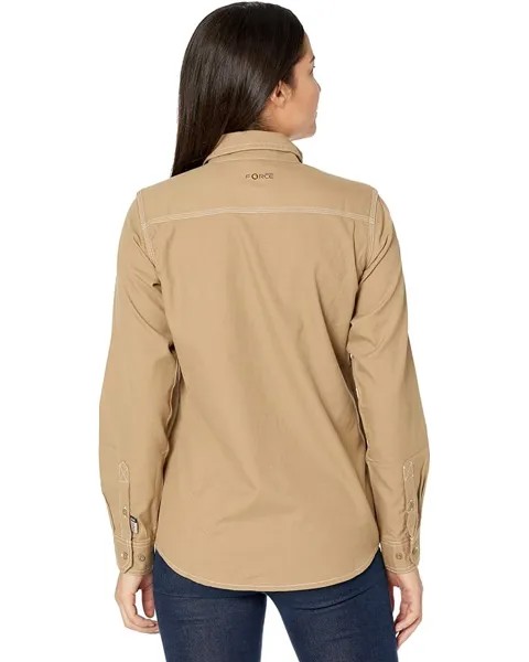 Рубашка Carhartt Flame-Resistant Force Relaxed Fit Long Sleeve Shirt, цвет Dark Khaki