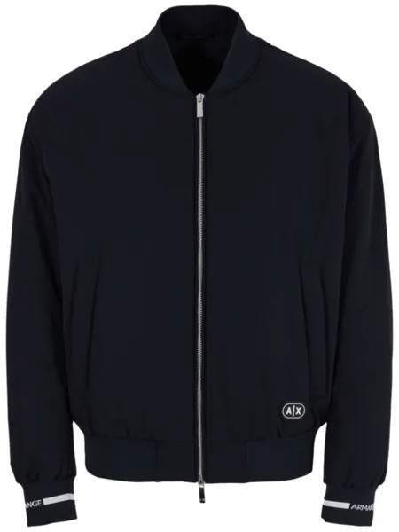 Armani Exchange бомбер с логотипом, черный