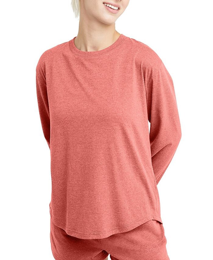Женская свободная футболка Originals Triblend с длинными рукавами Hanes, серый