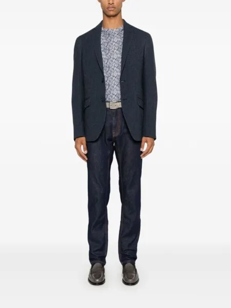 ETRO однобортный пиджак, синий