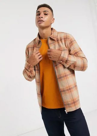 Оранжевая куртка-рубашка в клетку River Island-Оранжевый цвет