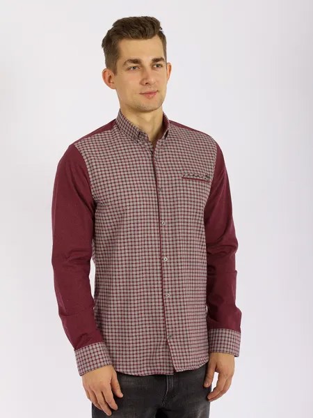 Рубашка мужская PANTAMO GD30700032 бордовая 4XL