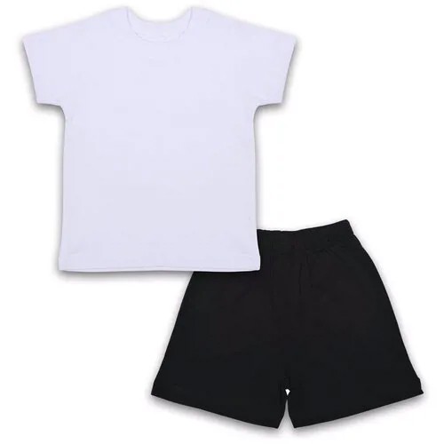 Спортивная форма Me & We детская, футболка и шорты, размер 116, белый, черный