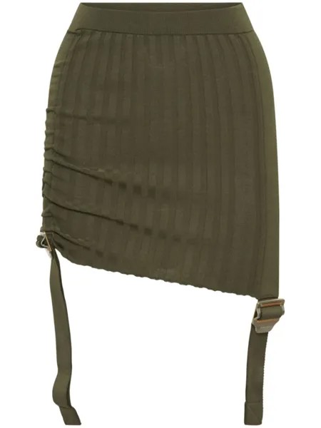 Dion Lee юбка со сборками, зеленый