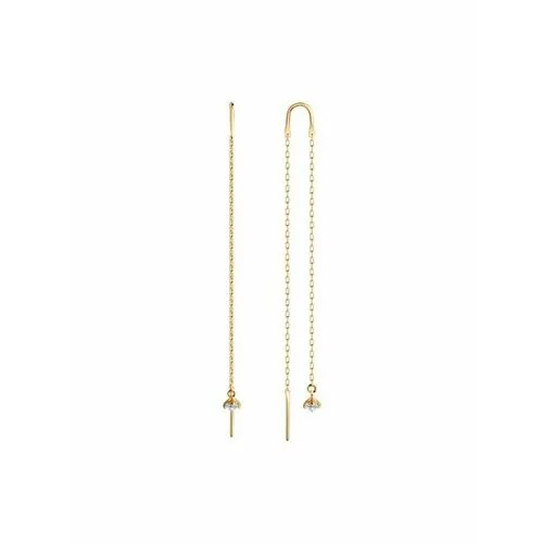 Серьги цепочки The Jeweller, красное золото, 585 проба, фианит, золотой