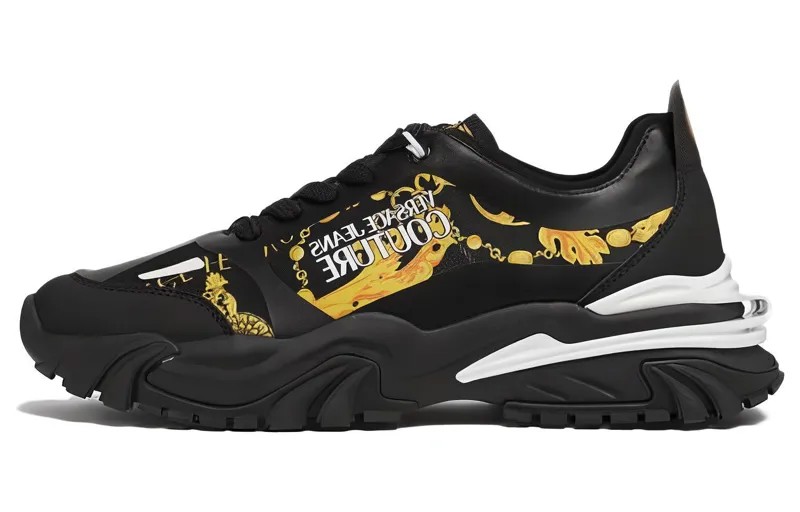 Кроссовки VERSACE JEANS Couture Chain Couture-print Sneakers, черный
