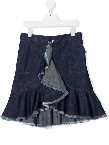 Philosophy Di Lorenzo Serafini Kids джинсовая юбка с оборками