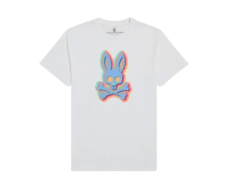Белая мужская футболка Psycho Bunny Ethan Deco Bunny B6U109S1PC-WHT, белый