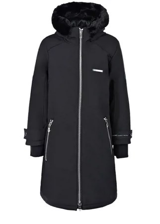Черное пальто с отделкой из эко-меха Givenchy детское