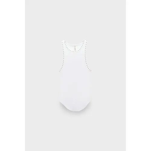Топ One Teaspoon hand beaded ramone rib tank white, размер 44, белый