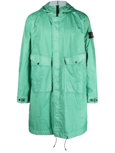 Stone Island плащ с нашивкой Compass, зеленый
