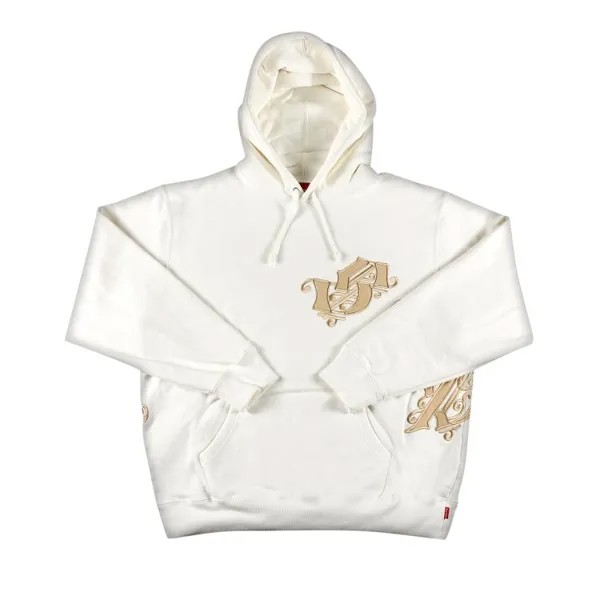 Толстовка Supreme Old English Wrap Hooded Sweatshirt 'White', белый