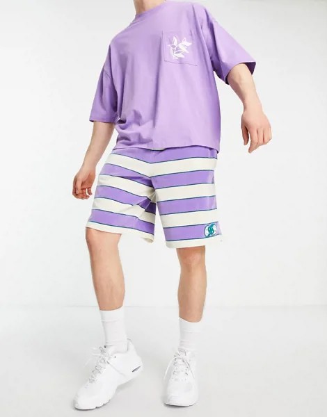 Махровые шорты в стиле oversized от комплекта со сплошным принтом ASOS DESIGN-Многоцветный