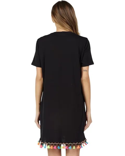 Платье Michael Lauren Fullerton Dress with Tassel Trim, черный