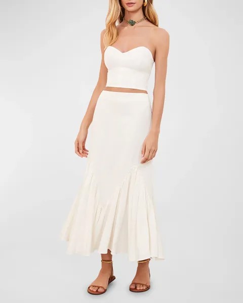 Длинная юбка однотонного керри Vix, цвет Off White