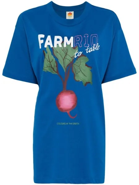 Хлопковая футболка с логотипом FARM Rio, синий