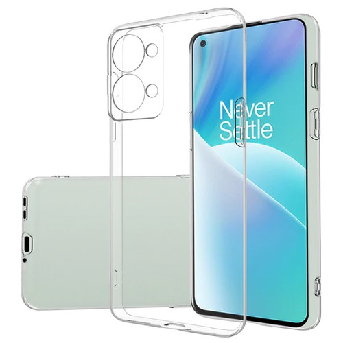 Прозрачный силиконовый чехол с защитой камеры для OnePlus Nord 2T / Тонкий противоударный легкий чехол накладка на телефон Ван Плюс Норд 2Т
