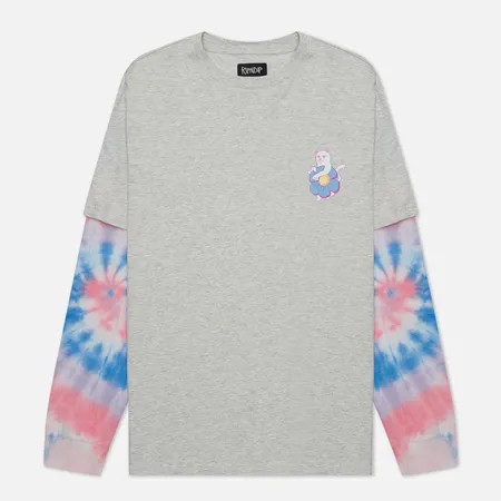 Мужской лонгслив RIPNDIP Nature Is Healing Double Sleeve, цвет серый, размер S