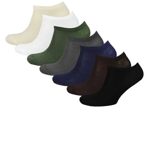 Носки STATUS, 7 пар, размер 23-25, бежевый, черный, белый