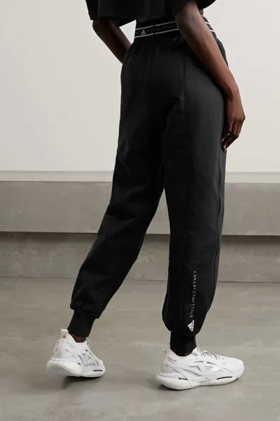 ADIDAS BY STELLA MCCARTNEY Спортивные брюки из органического хлопкового джерси с принтом, черный