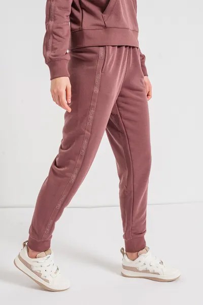 Спортивные брюки с лентой с логотипом Calvin Klein, розовый
