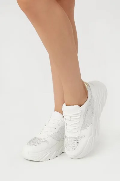 Массивные кроссовки со стразами Forever 21, белый