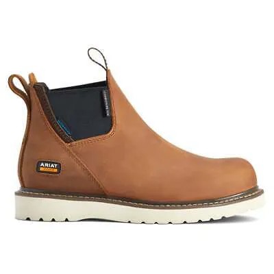 Ariat Rebar Wedge Chelsea Водонепроницаемые композитные носки Work Boots Womens Brown Wor