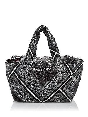 SEE BY CHLOE Женская черная сумка-тоут из полиэстера 38 дюймов с плечевым ремнем Кошелек