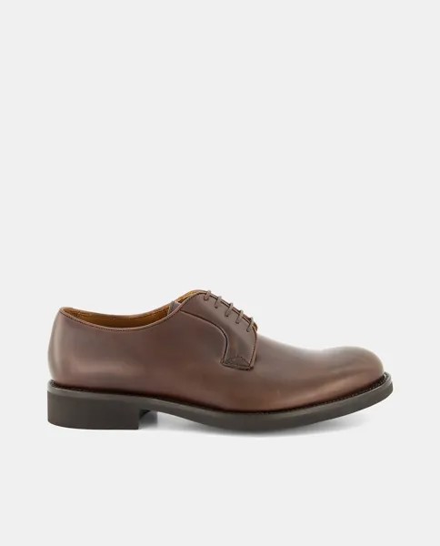 Мужские кожаные туфли на шнуровке с гладким верхом Lottusse, коричневый