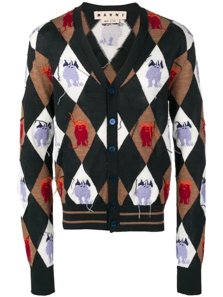 Marni трикотажный кардиган с узором