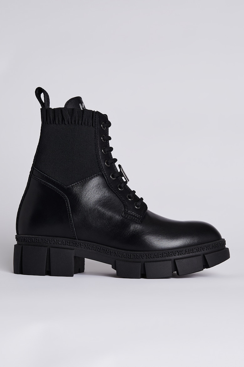 Кожаные ботинки на массивном каблуке Karl Lagerfeld, черный