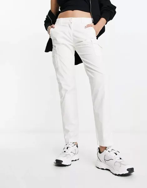 Белые тканые брюки карго с зауженным кроем Napapijri Marin