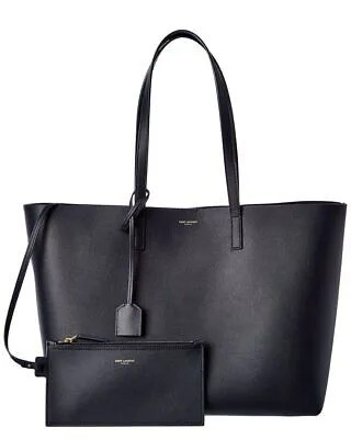Женская кожаная сумка-шоппер Saint Laurent E/W, синяя