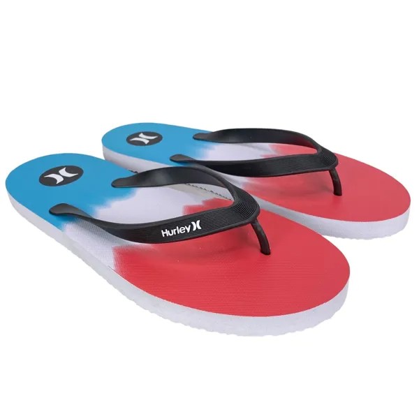 Мужские сандалии Hurley One and Only Breakwater Flip Flop, размер 13, красный, белый, синий