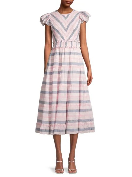 Расклешенное платье Alanna в полоску Saylor, цвет Multi