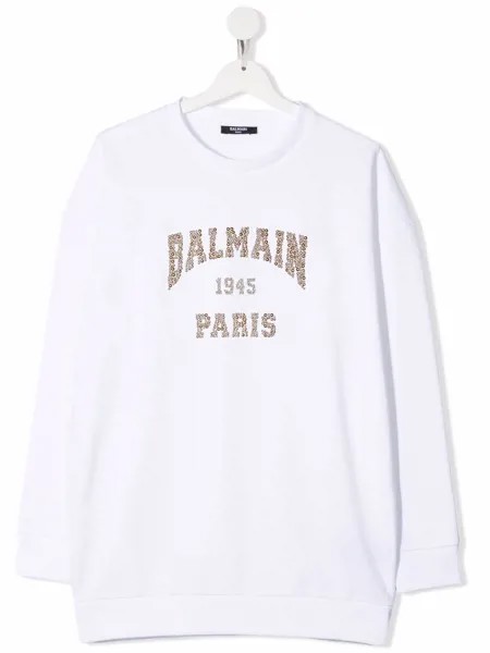 Balmain Kids толстовка с круглым вырезом и логотипом