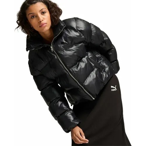 Куртка спортивная PUMA Shiny Puffer Jacket, размер S, чёрный