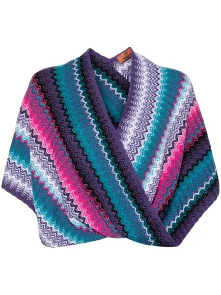 Missoni шаль с узором зигзаг, синий