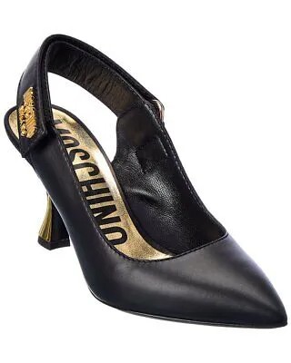 Женские кожаные туфли Moschino с логотипом на пятке
