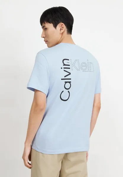 Футболка с принтом Angled Back Logo T-Shirt Calvin Klein, цвет kentucky blue