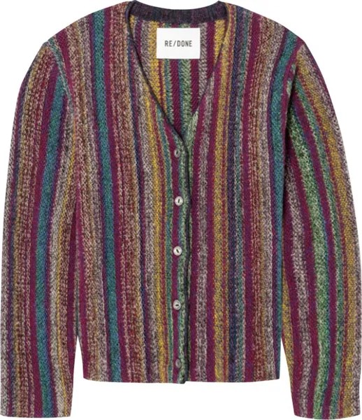 Кардиган RE/DONE 50s Vneck Cardigan Plum/Multicolor, фиолетовый