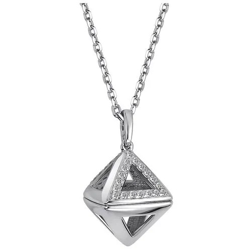 Колье АЛЬКОР, серебро, 925 проба, родирование, фианит, длина 50 см.