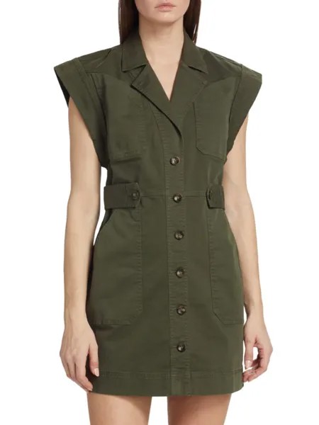 Мини-платье Jax на пуговицах Veronica Beard, цвет Army Green