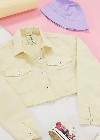 Желтая короткая джинсовая куртка COLLUSION-Желтый