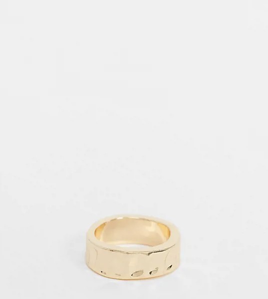 Золотистое кольцо с кованым эффектом ASOS DESIGN Curve-Золотой