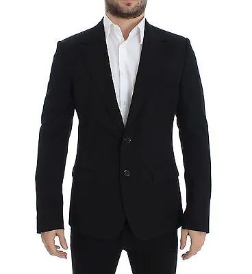 DOLCE - GABBANA Блейзер Черный шерстяной пиджак приталенного кроя на двух пуговицах IT48/US38 Рекомендуемая розничная цена 1800 долларов США