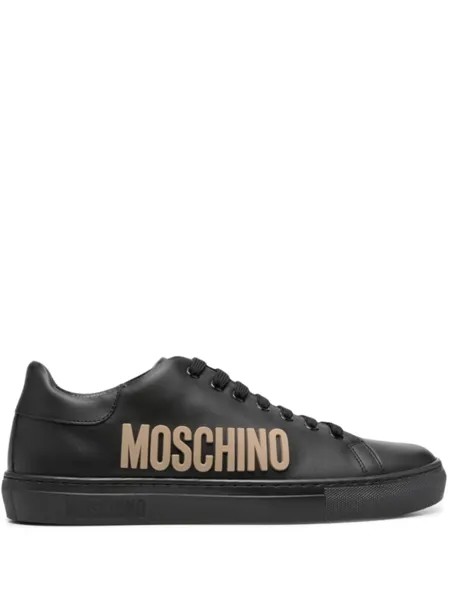 Moschino кеды с тисненым логотипом, черный