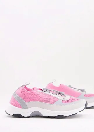 Розовые трикотажные кроссовки для бега ASOS DESIGN Deluxe-Розовый цвет