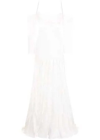 David Koma расклешенное платье с открытыми плечами